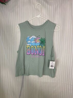 Bondi Beach Graphic Tank — Sage Green